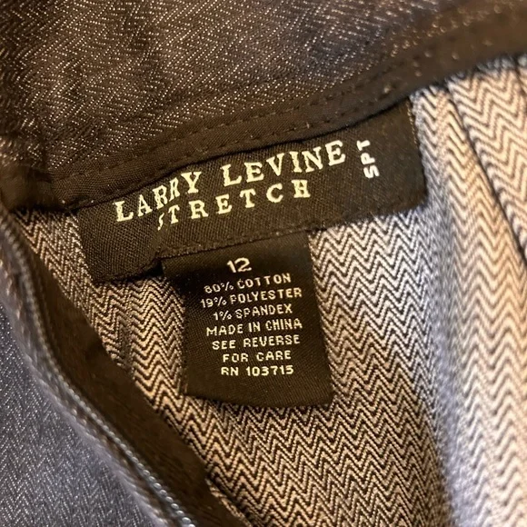 Larry Levine Dark Blue Denim Stretch Layered Skirt - Picture 3 of 6